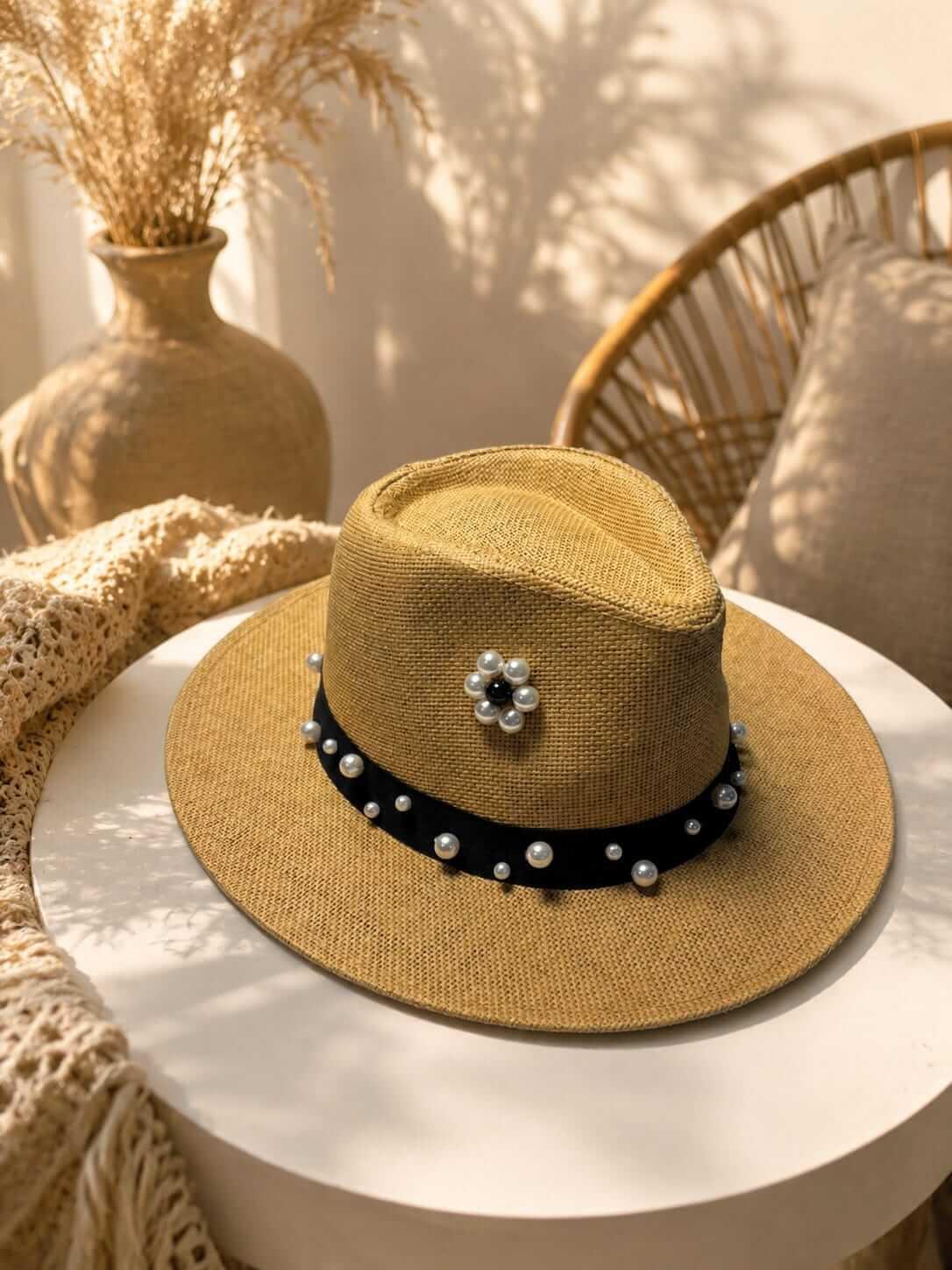 Azur straw hat by Sapé